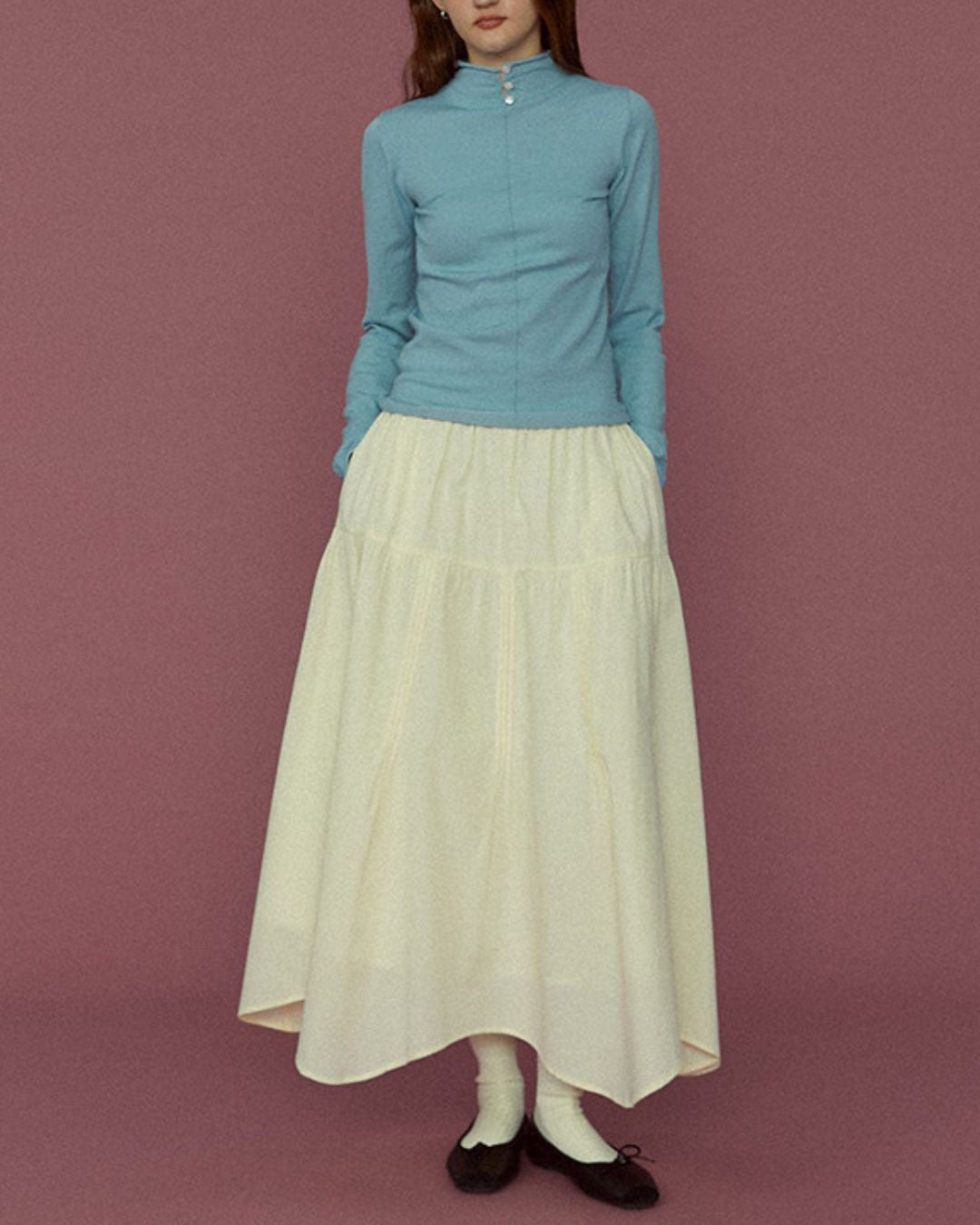 Wool Slim Fit High Neck Knit　KN094