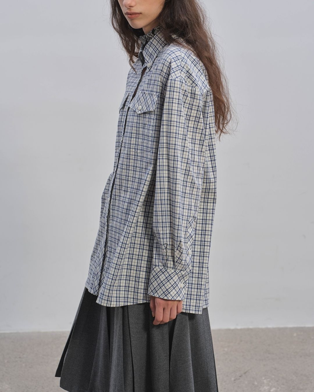 Retro Check Loose Shirt　LS024