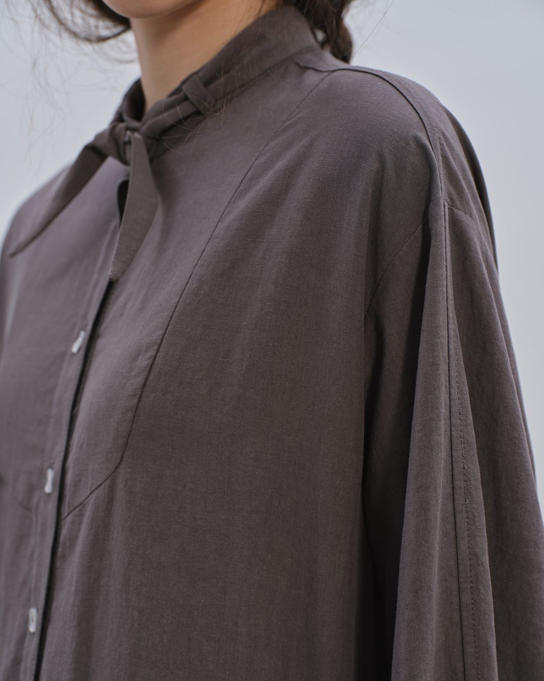 Gathered Long Shirt Dress　OP003