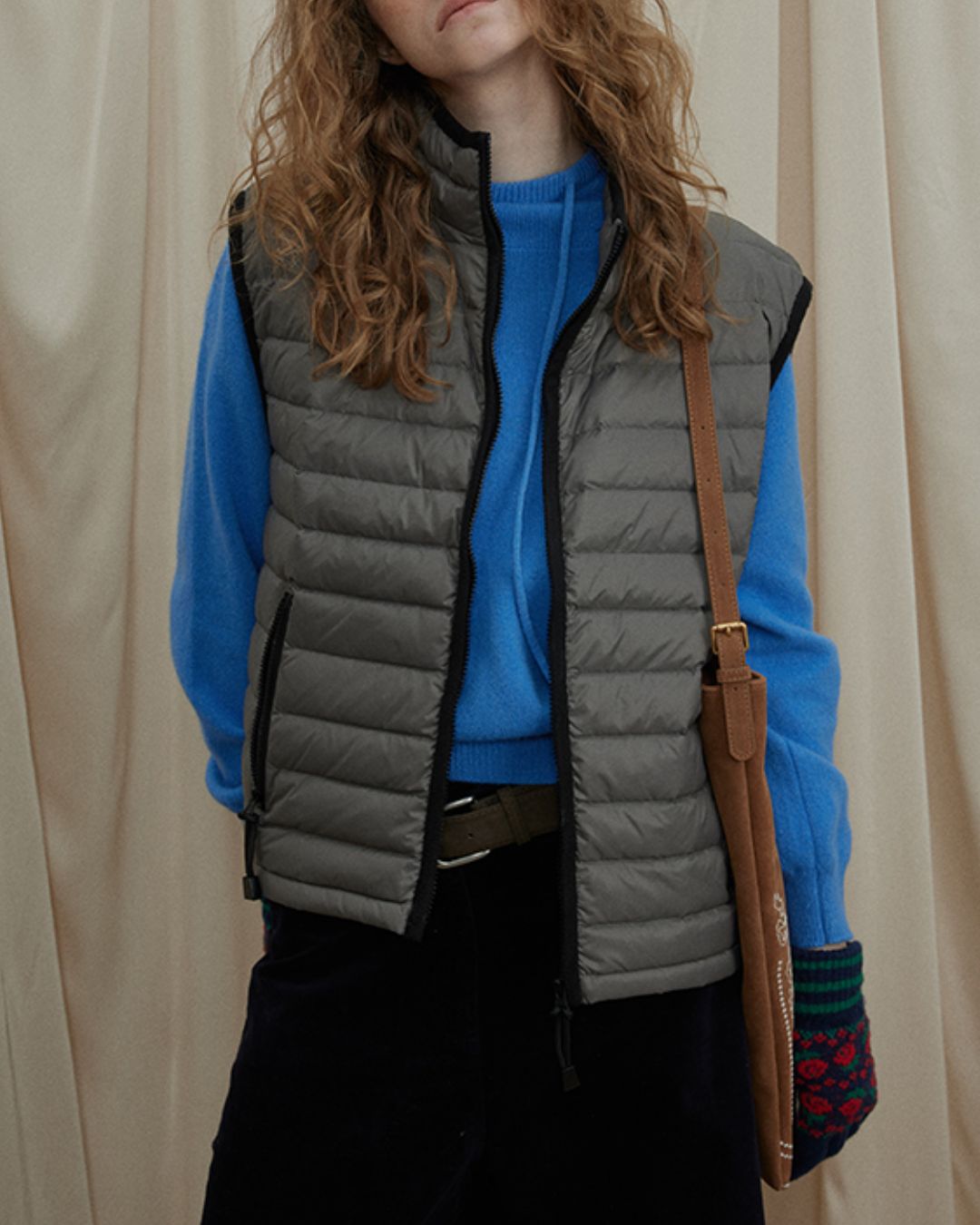 Nylon Piping Down Vest　VT013
