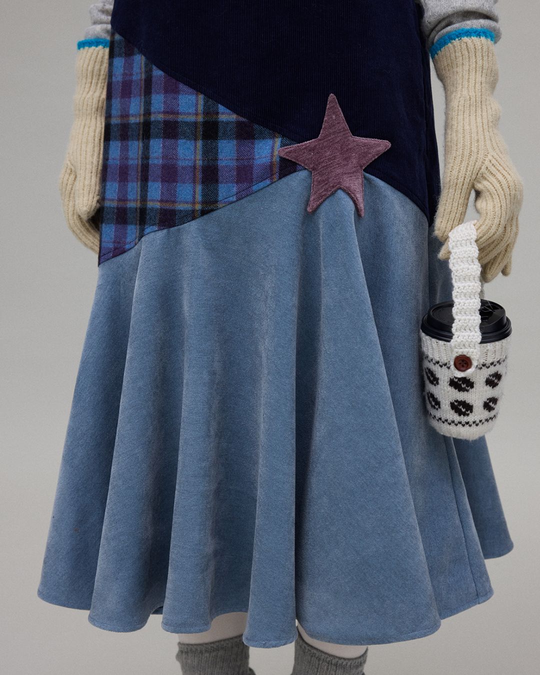 Patchwork Corduroy Dress　OP001