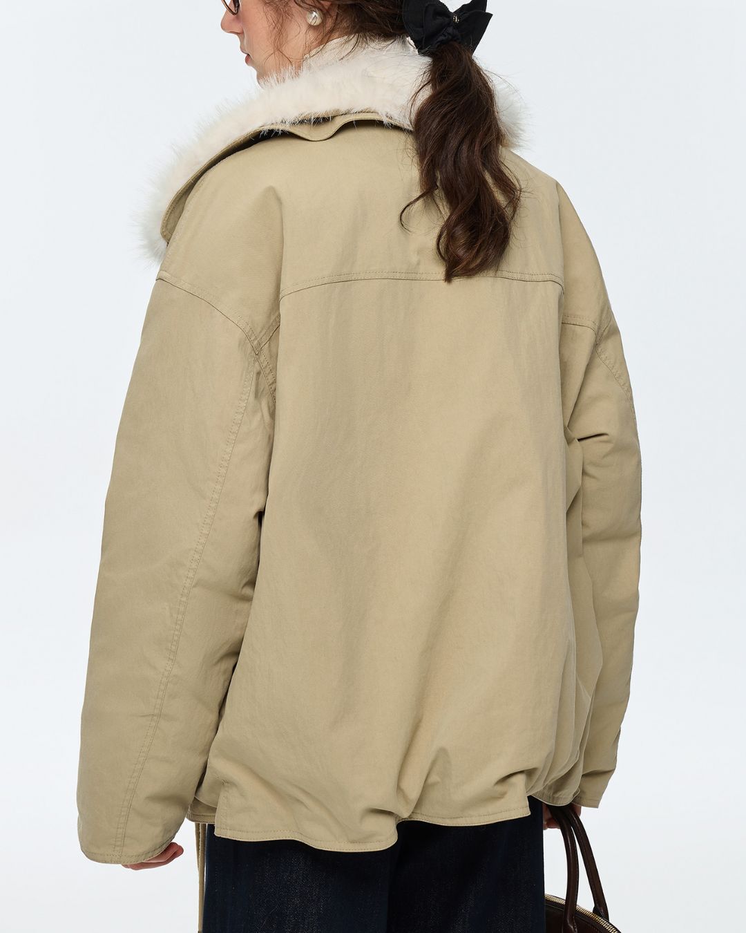 Drawstring Hem Fur Collar Down Jacket　JK061