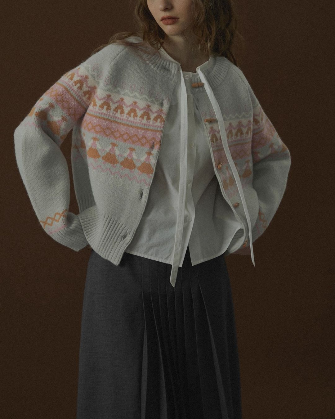 Fair Isle Retro Knit Cardigan　KN039