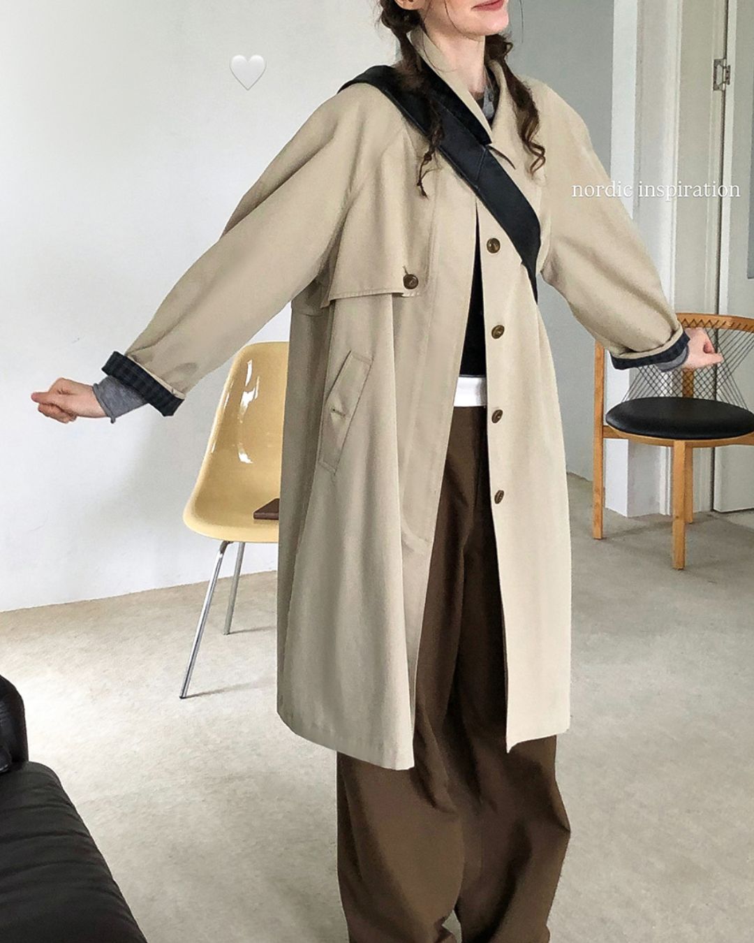 Back Pleated Trench Coat　CT001