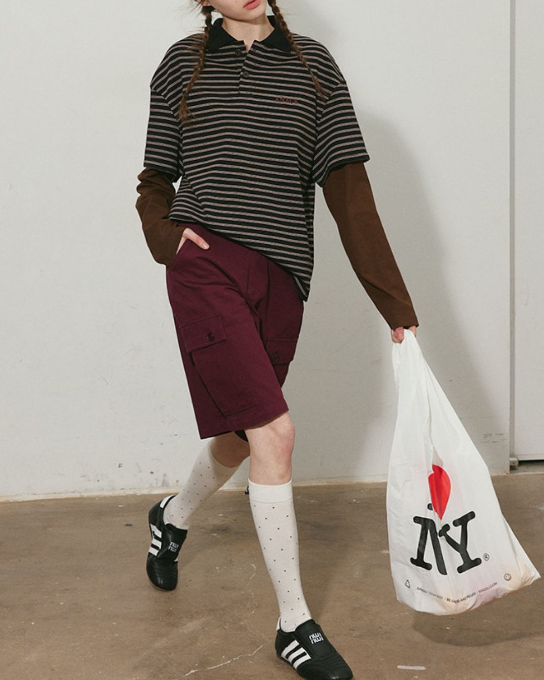 Fake Layered Border Polo Shirt　PS002