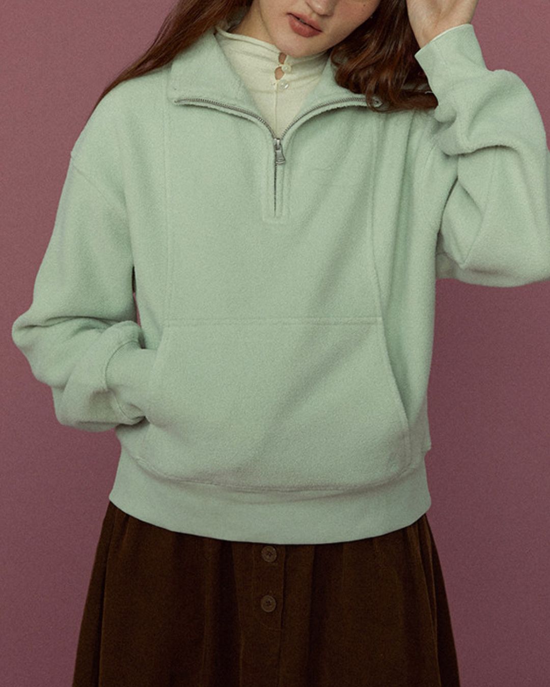 Marshmallow Fleece Half-zip Sweat　SW010