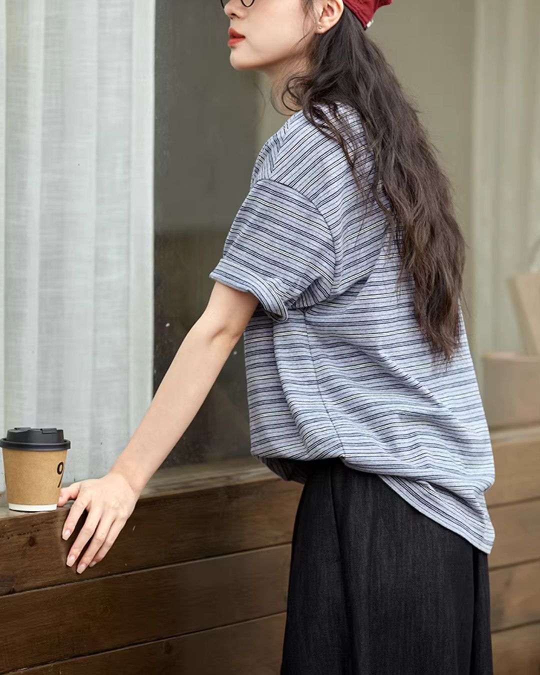 Pure Cotton Border Ringer T-Shirt ST010 – DITEE