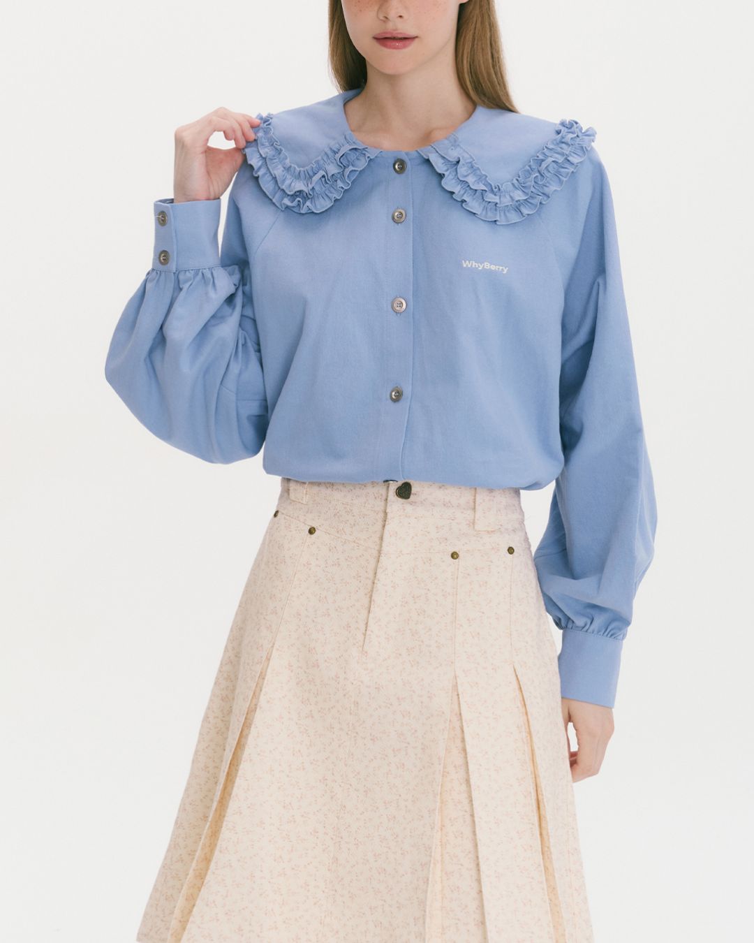 Frilled Big Collar Shirt　LS023