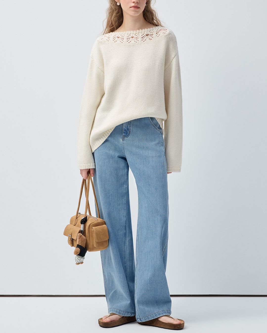 Crochet Lace Cutout Knit　KN102