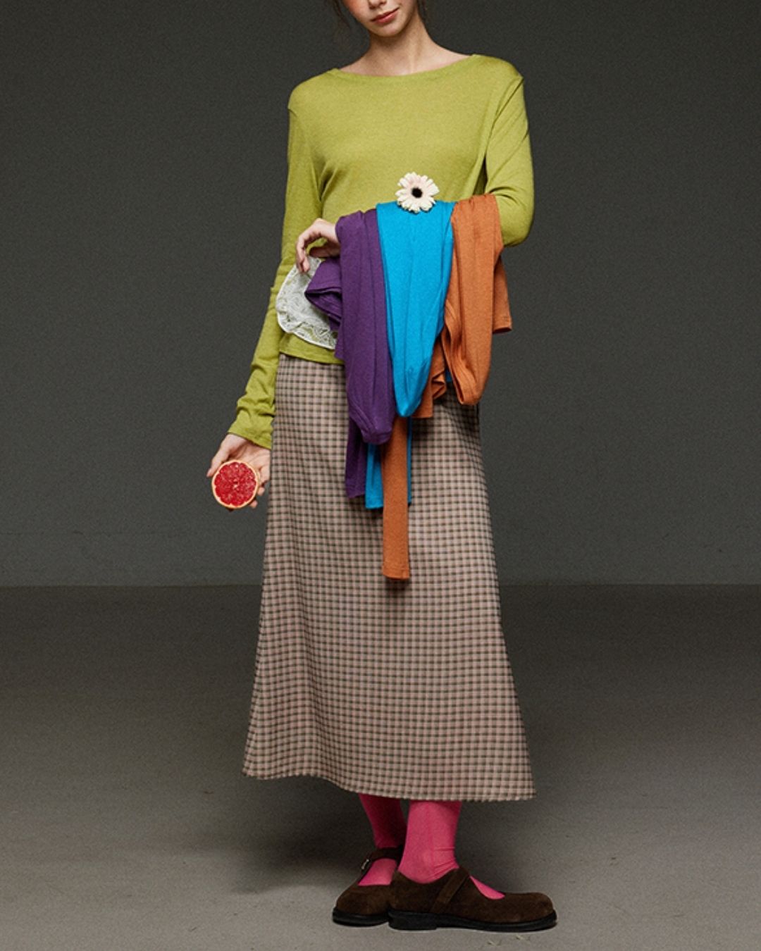 Boat Neck Slim Fit T-shirt　LT012