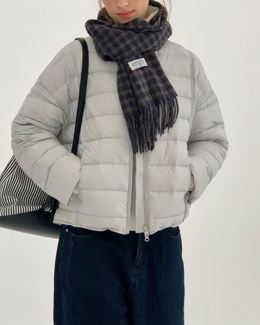 No-collar Drop Shoulder Down Jacket　JK068