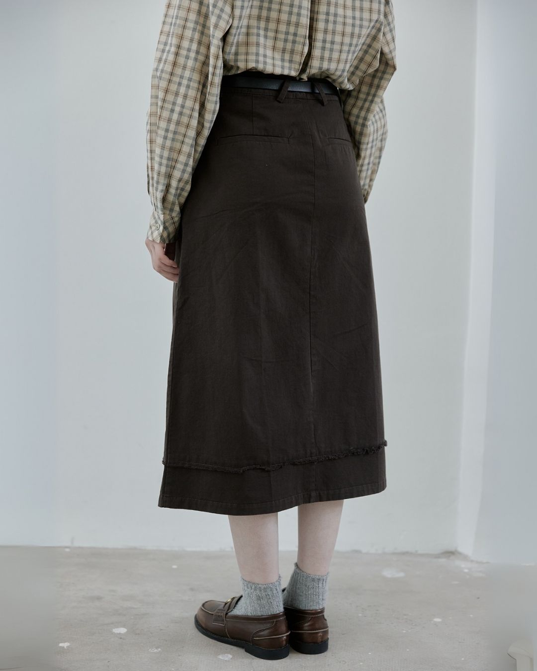 Front Tuck Midi Skirt　SK003