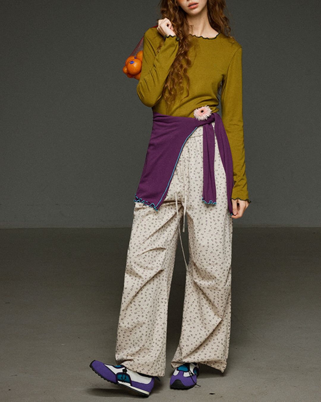 Color Stitch Mellow Frill T-shirt　LT013