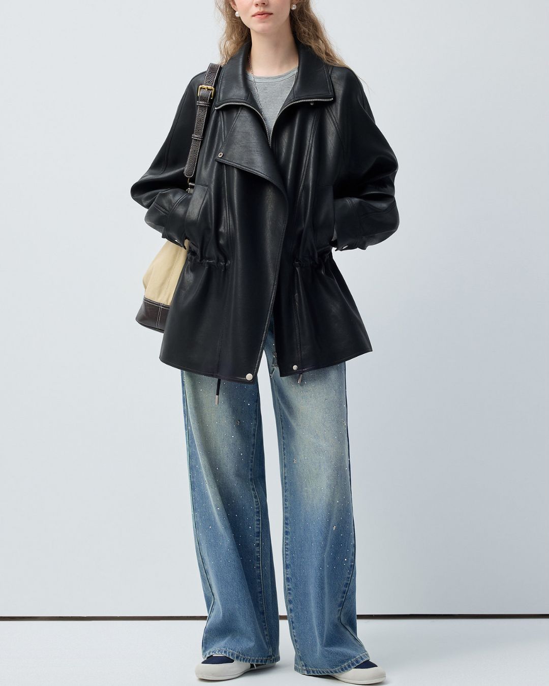 Star-studded Rhinestone-decorated Denim Pants　DP015