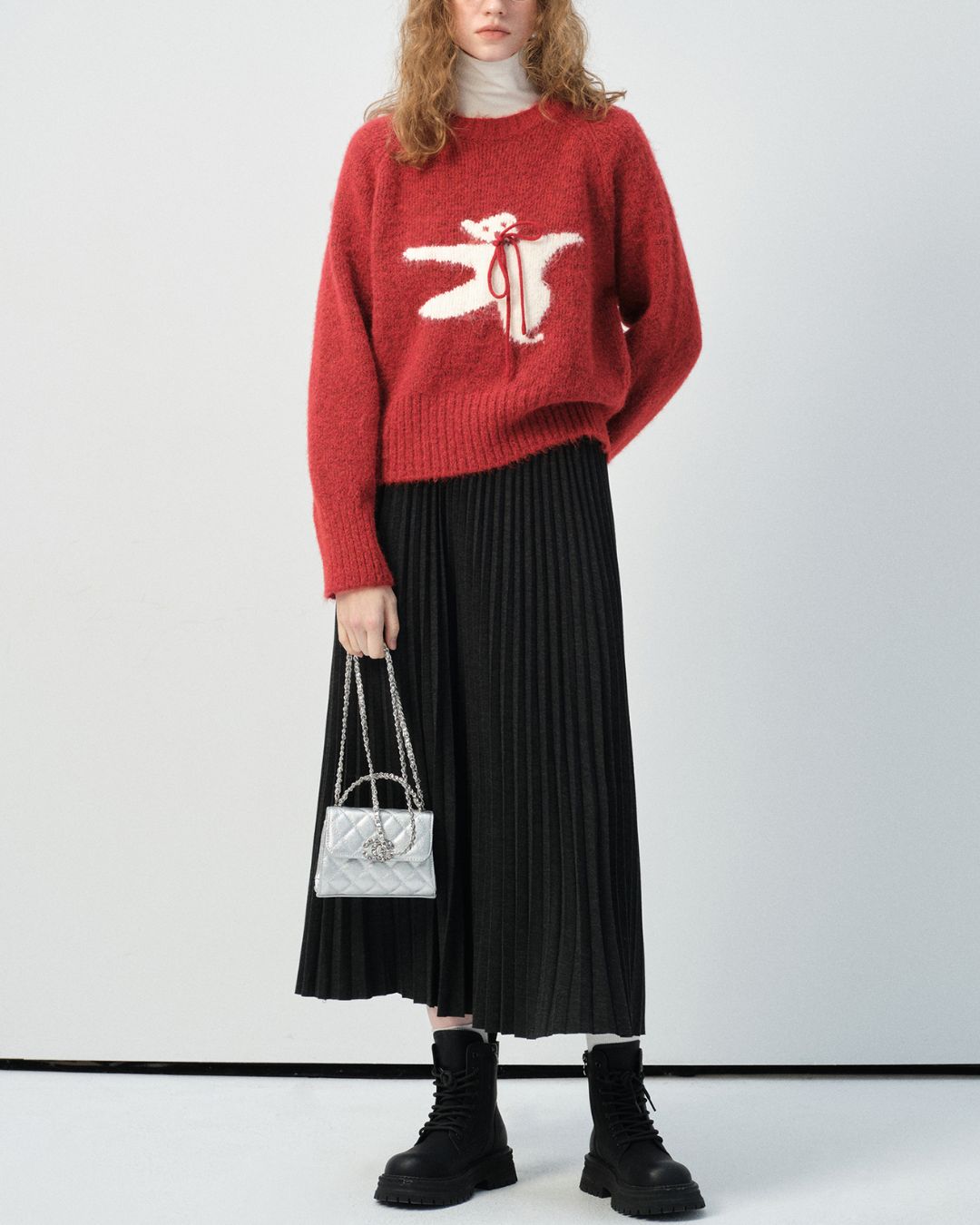 Bow Tie Bear Wool Sweater　KN040