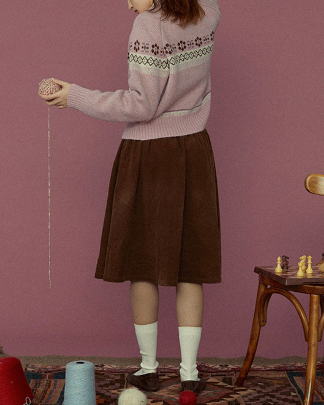 Dancing Pony Fair Isle Knit Cardigan　KN092