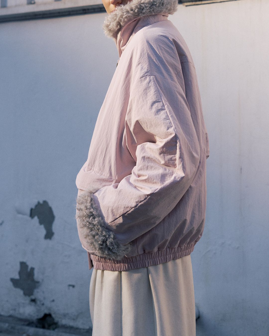 Stand-up Boa Collar Padded Jacket　JK077