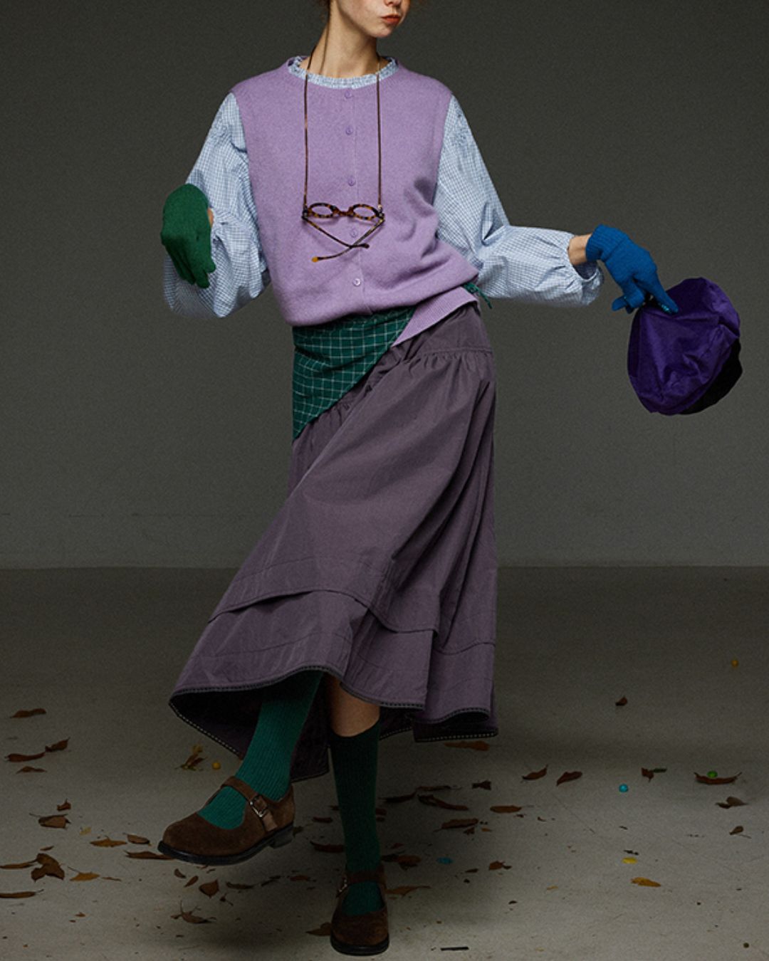 Retro Knit Front Button Vest　KN034