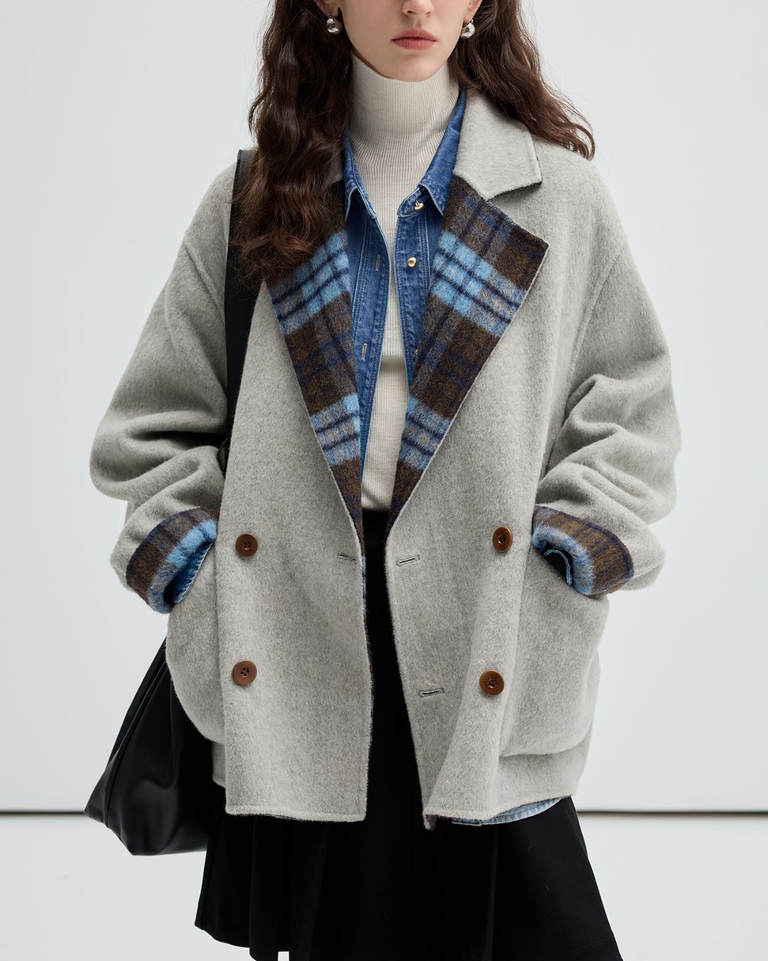 Reversible Check Short Coat　CT011