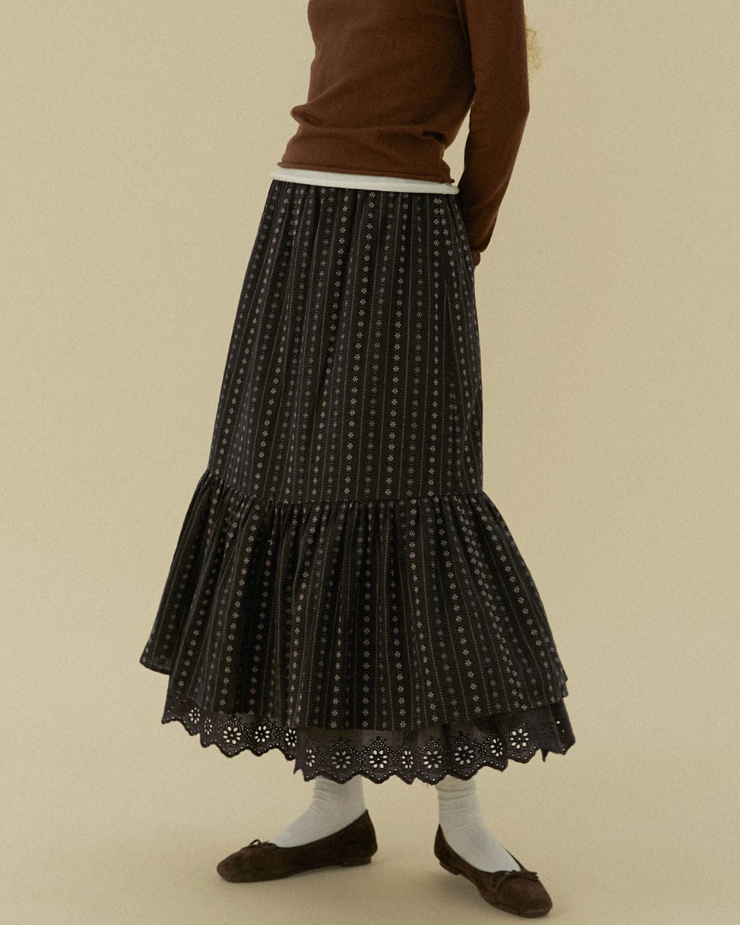 Floral Striped Mermaid Skirt　SK014