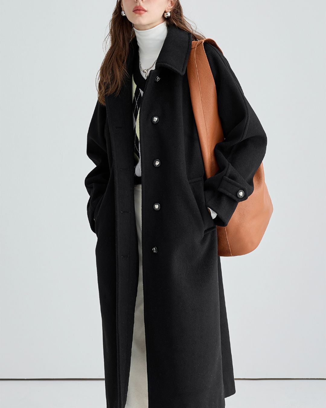 Brushed Bal Collar Coat　CT012