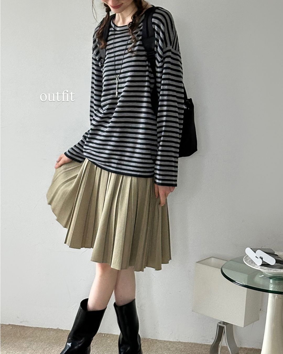 Striped Knit T-shirt　KN018