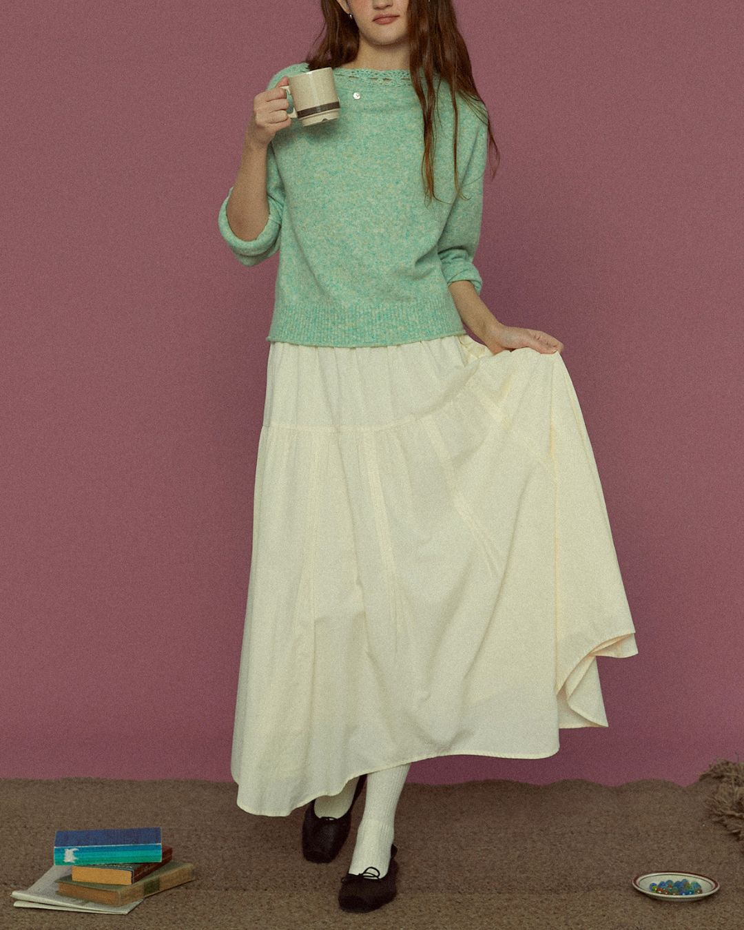 Crochet Off-the-shoulder Knit　KN093
