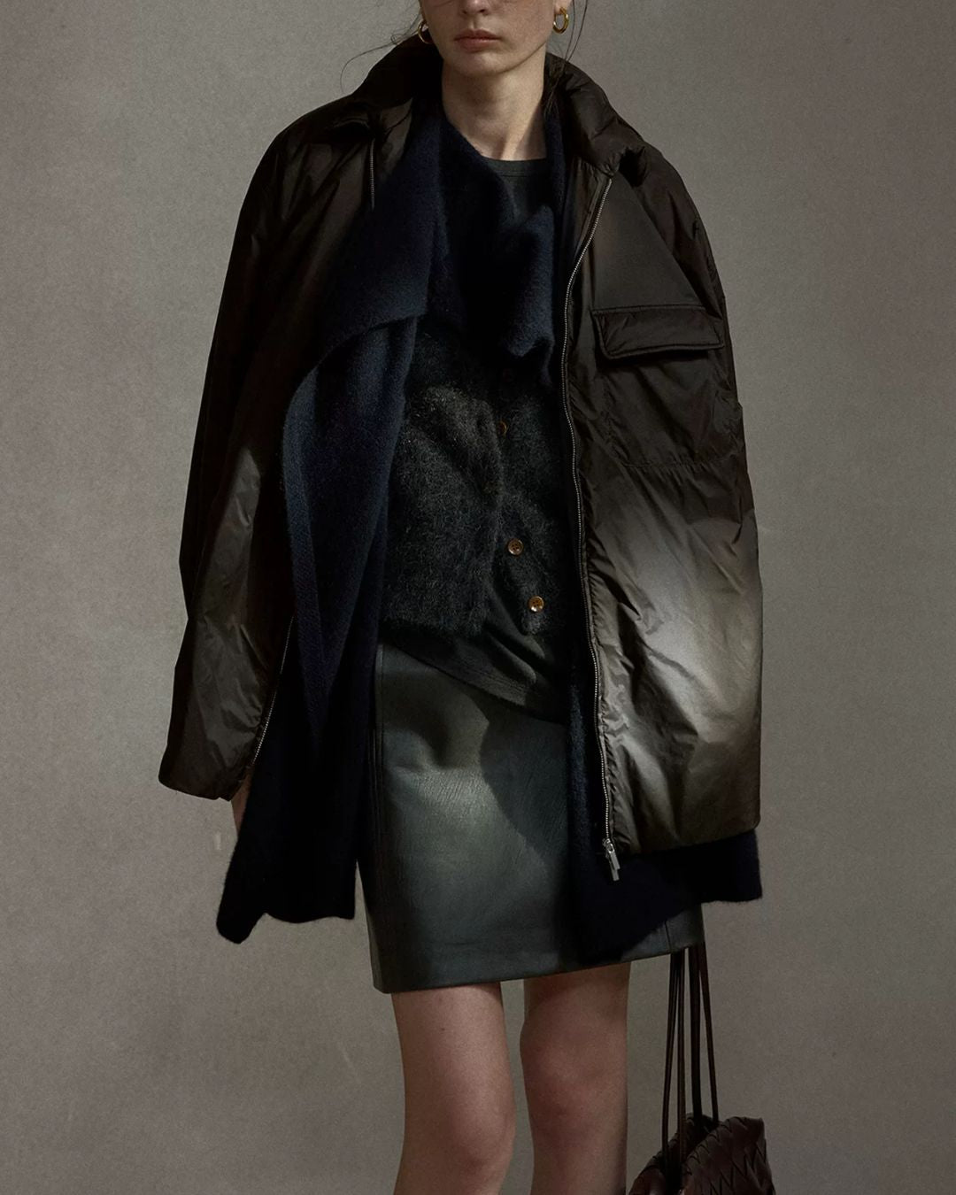 Padded Quilted Shirt Jacket　JK087