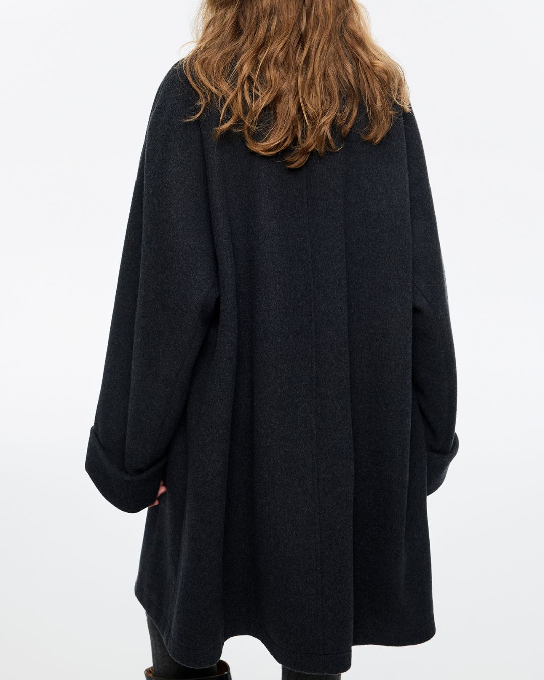 2-way Neck A-line Mid-length Coat　CT028