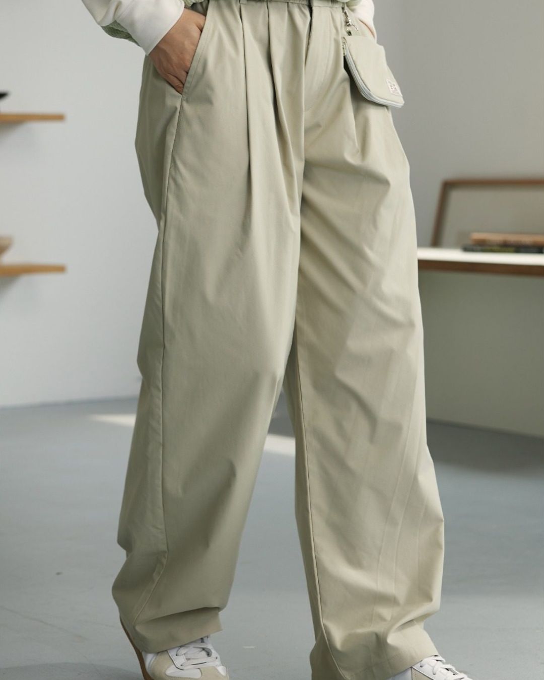 Casual Straight Pants With Mini Bag　PT034