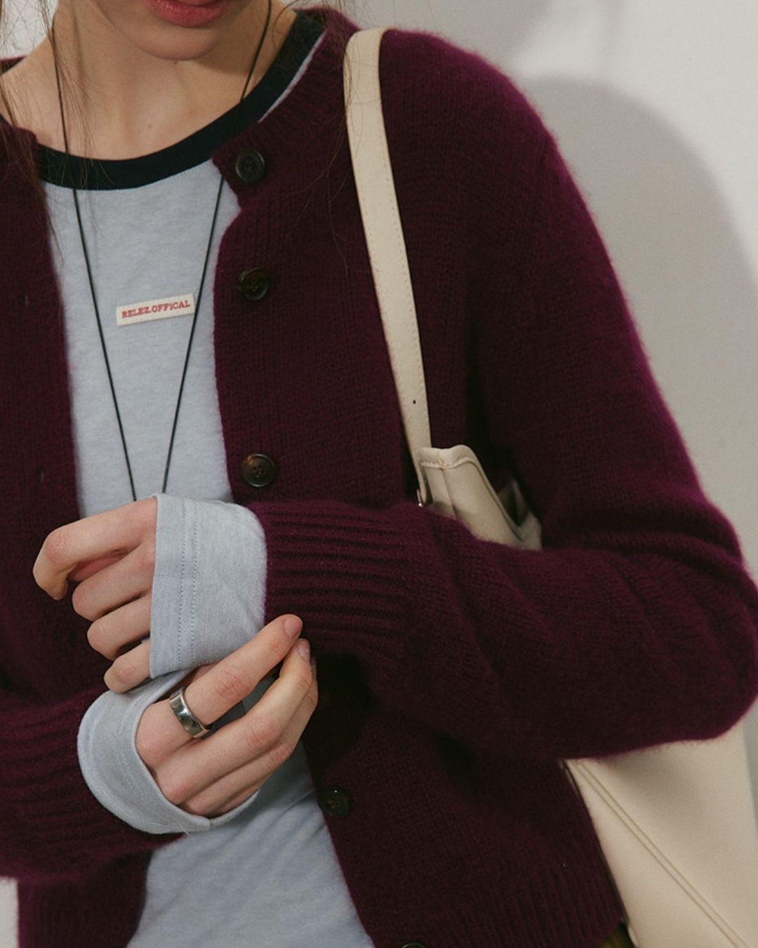 Round Neck Retro Fluffy Knit Cardigan　KN115