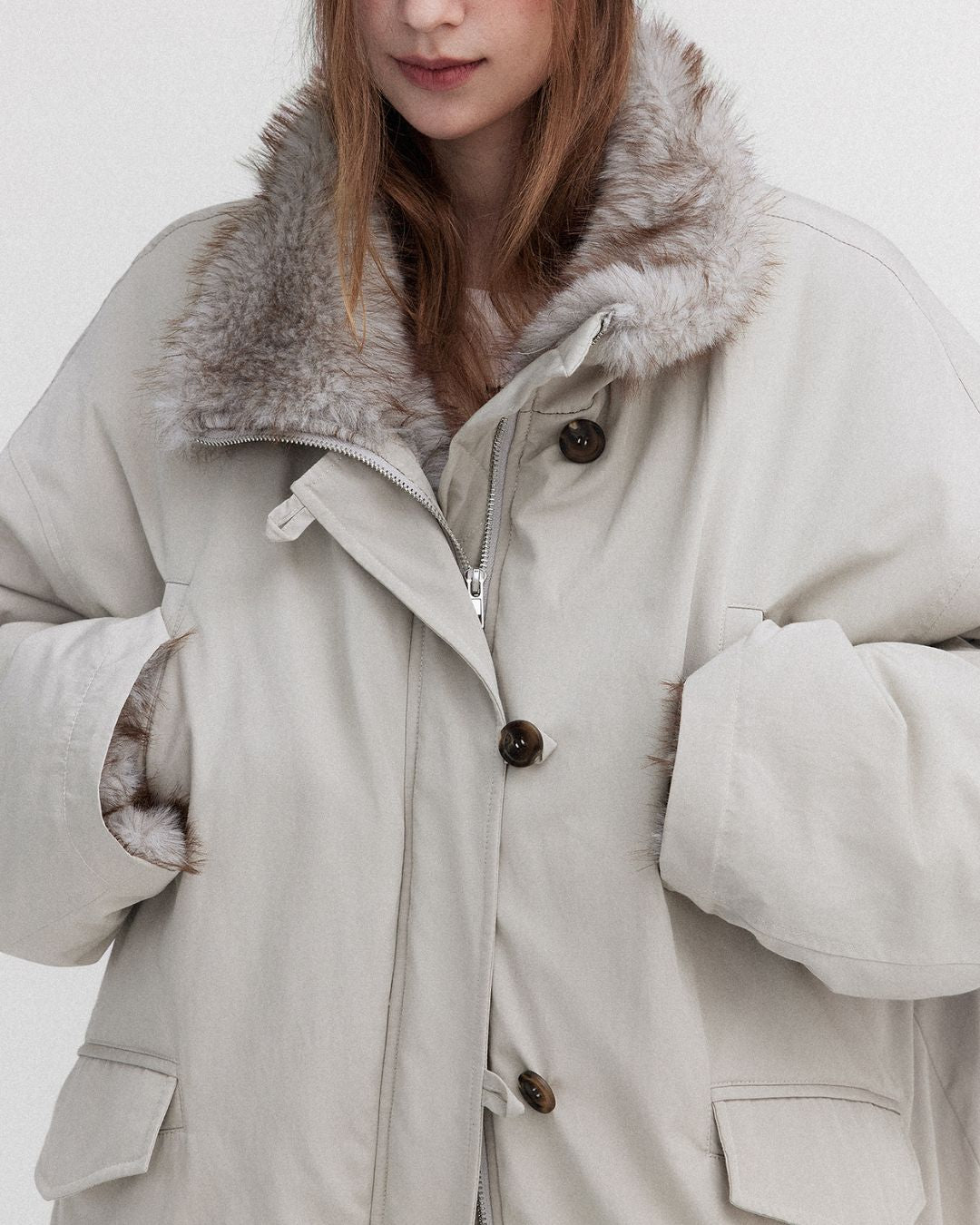 Oversized Fur Work Jacket　JK059
