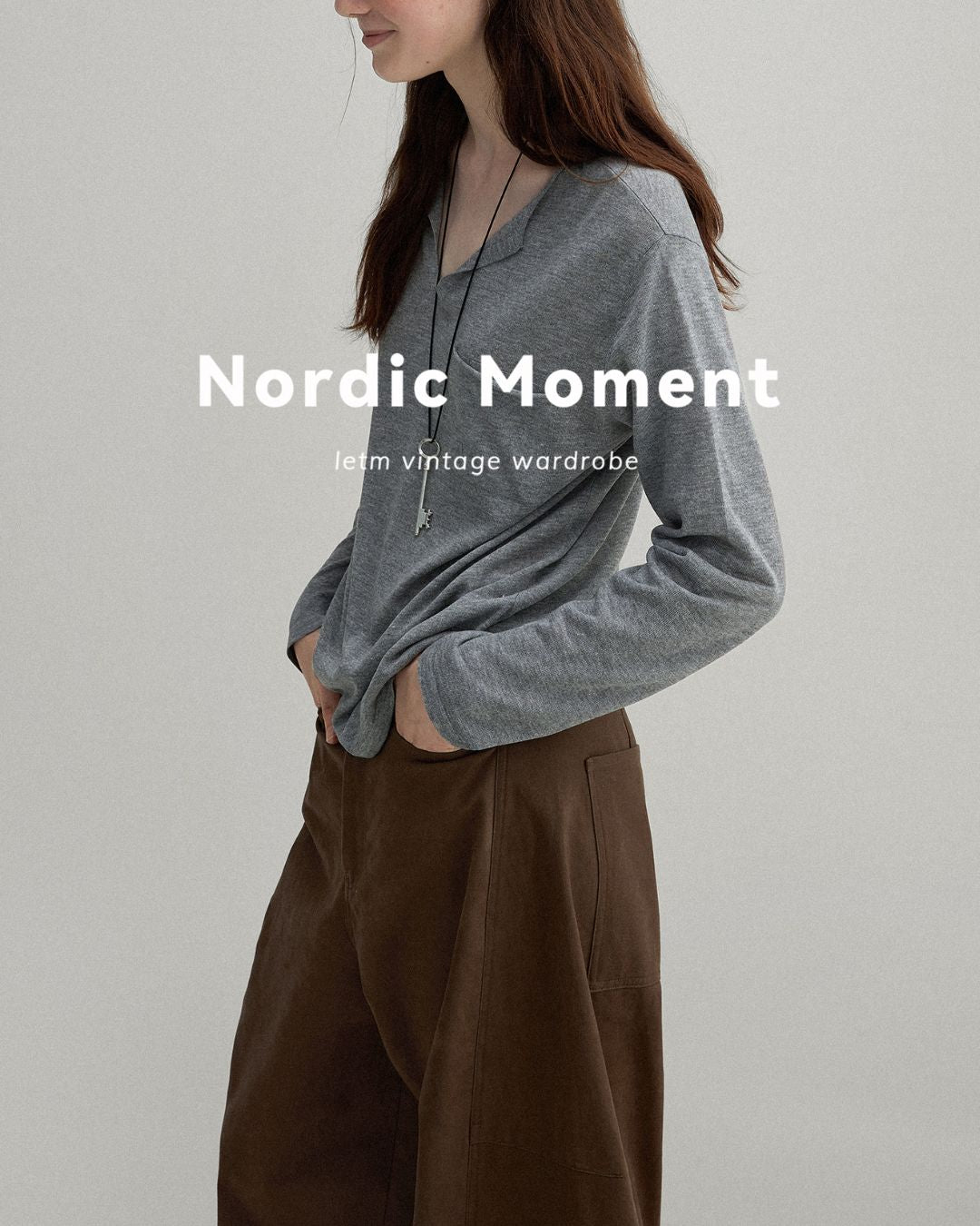 Natural Linen V-neck T-shirt　LT003