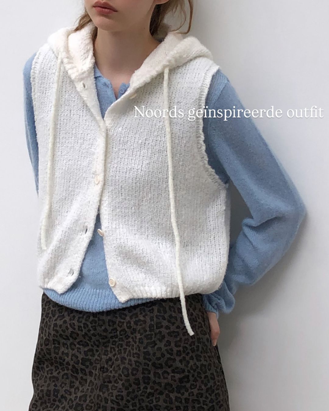 Loop Yarn Hooded Knit Vest　KN025