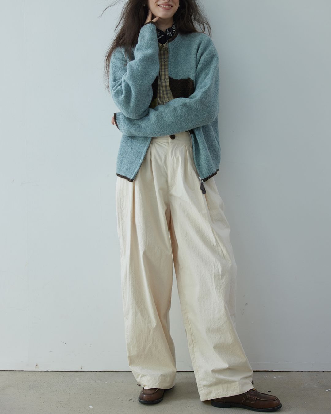 Casual Wide Tuck Pants　PT013