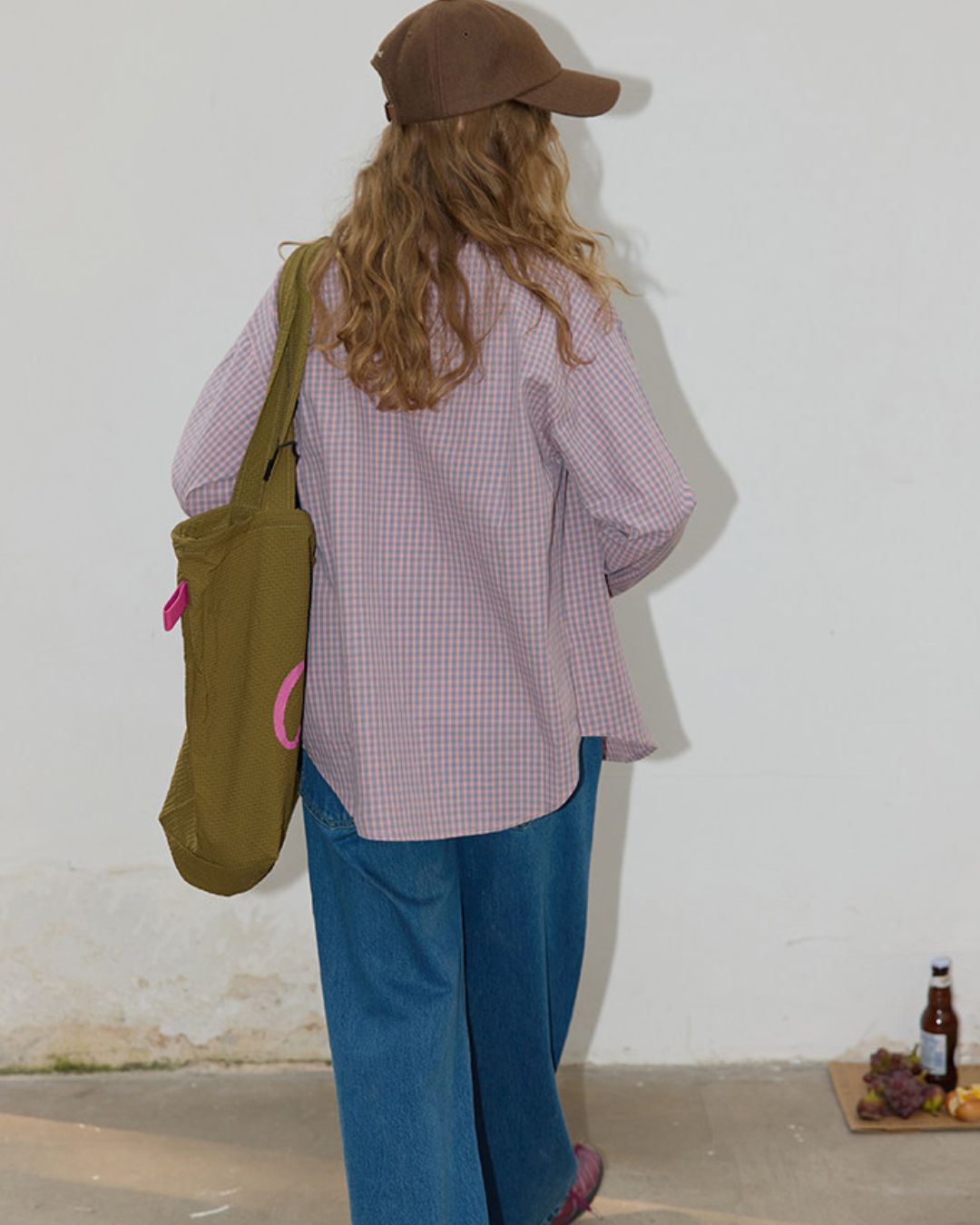 Cotton Pink Check Shirt　LS050