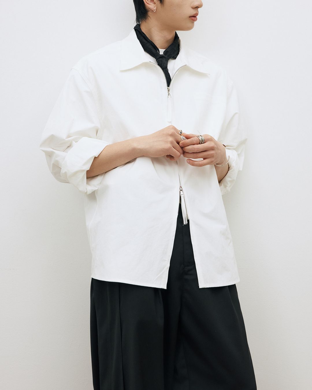 Double Zip Light Shirt Jacket　JK089