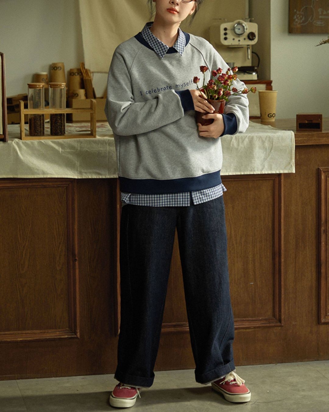 Colorblock Letter Print Sweat　SW011