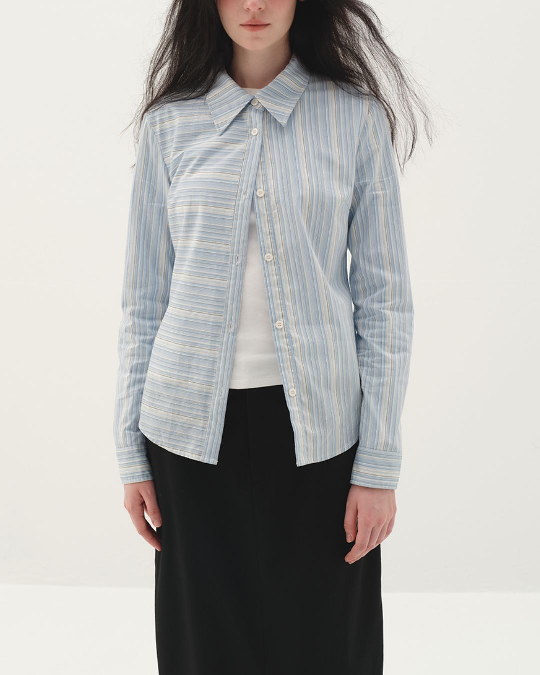 Striped Border Switch Shirt　LS002