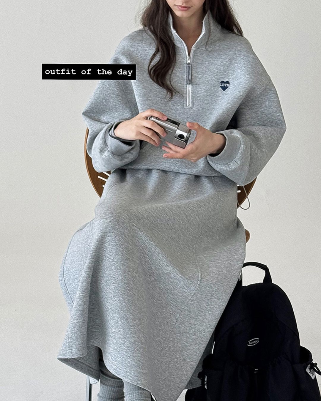 Heart Half-zip Sweat & Skirt　SW004