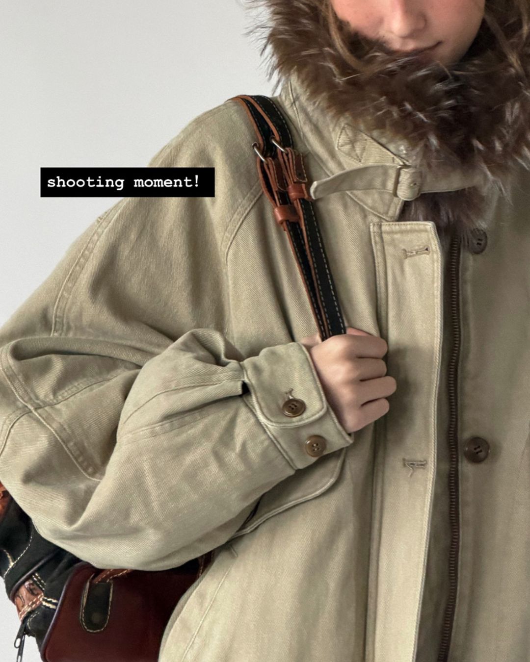 Fur Collar Padded Denim Jacket　JK058