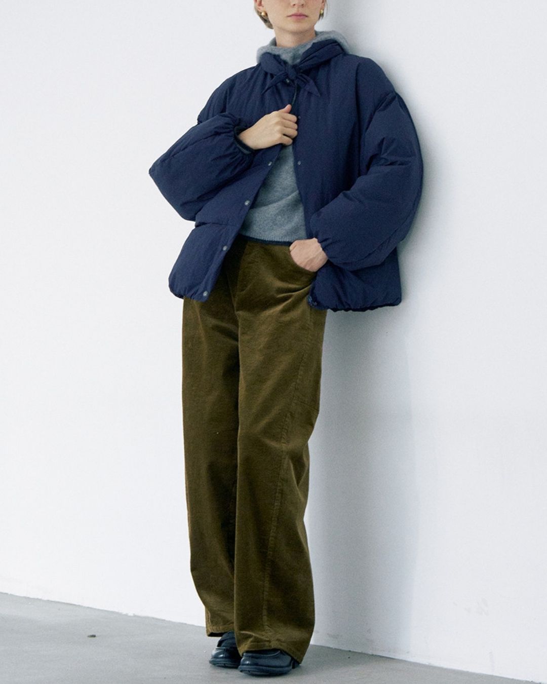 Detachable Scarf Puffer Down Jacket　JK080