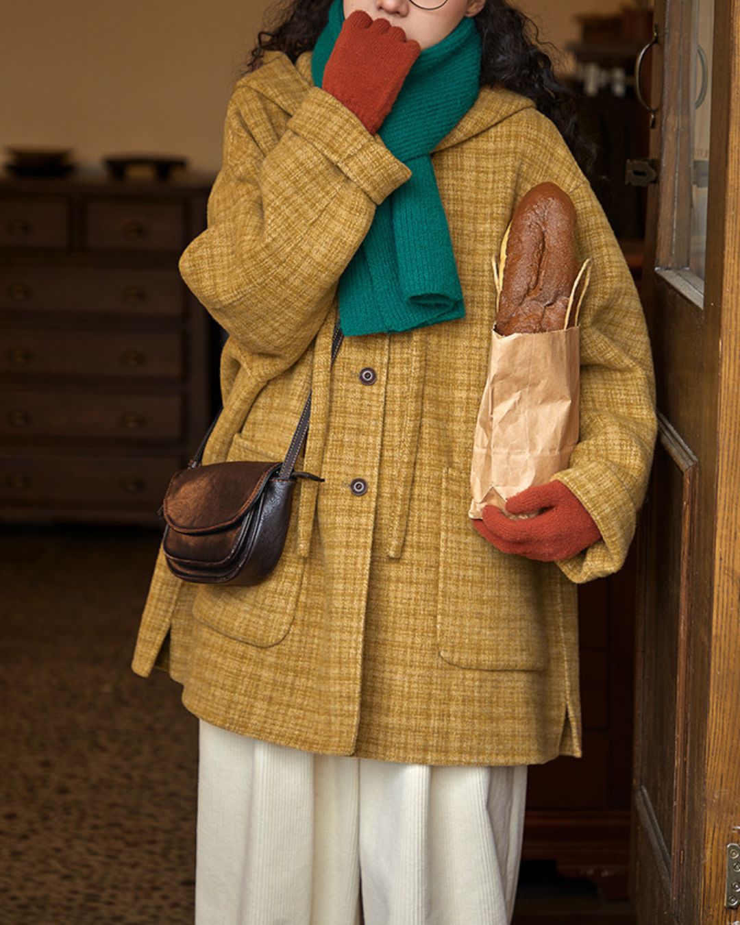 Wool Hooded Middle Coat　CT032