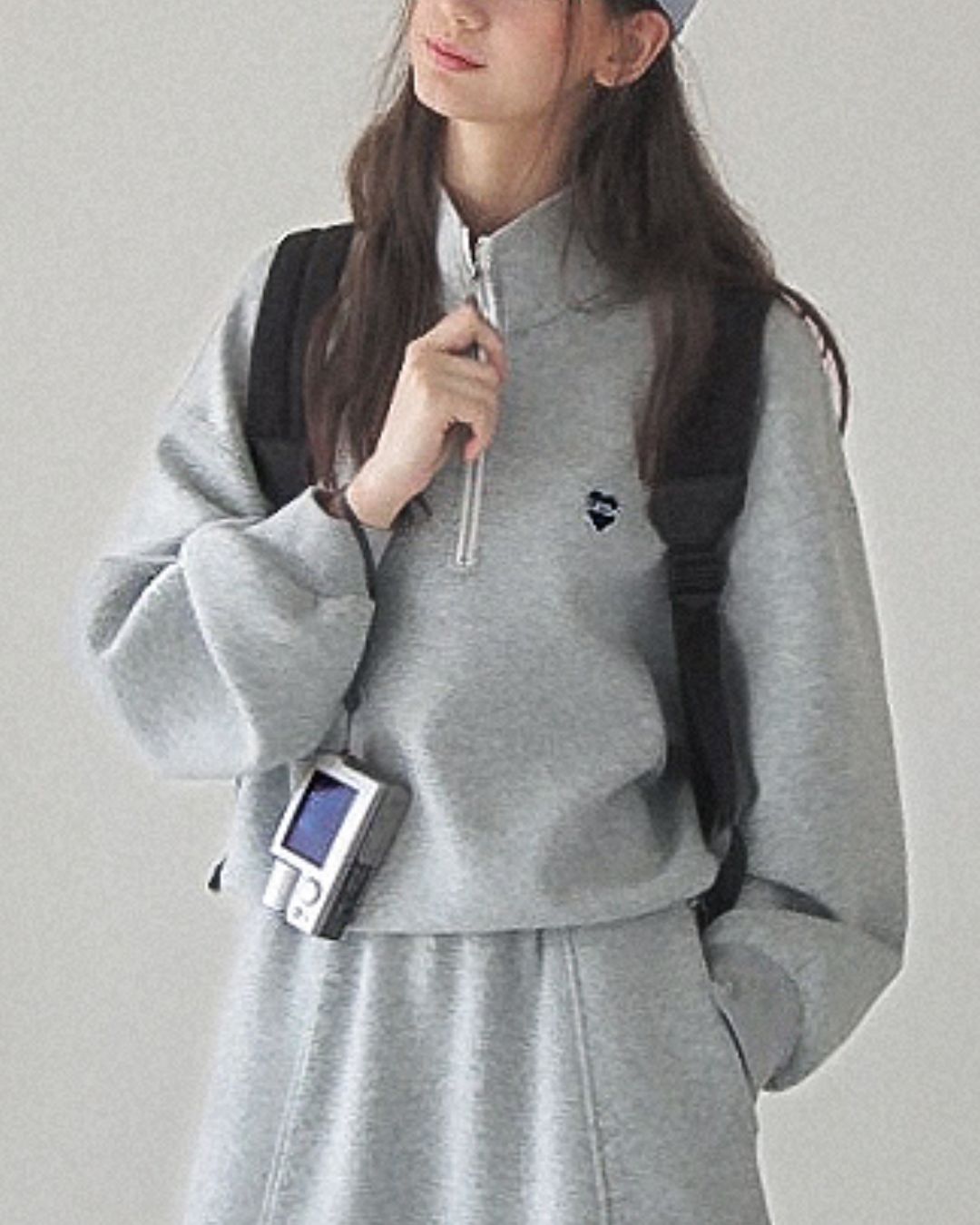 Heart Half-zip Sweat & Skirt　SW004
