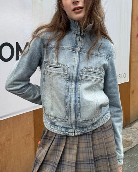 Washed Retro Denim Jacket　JK003