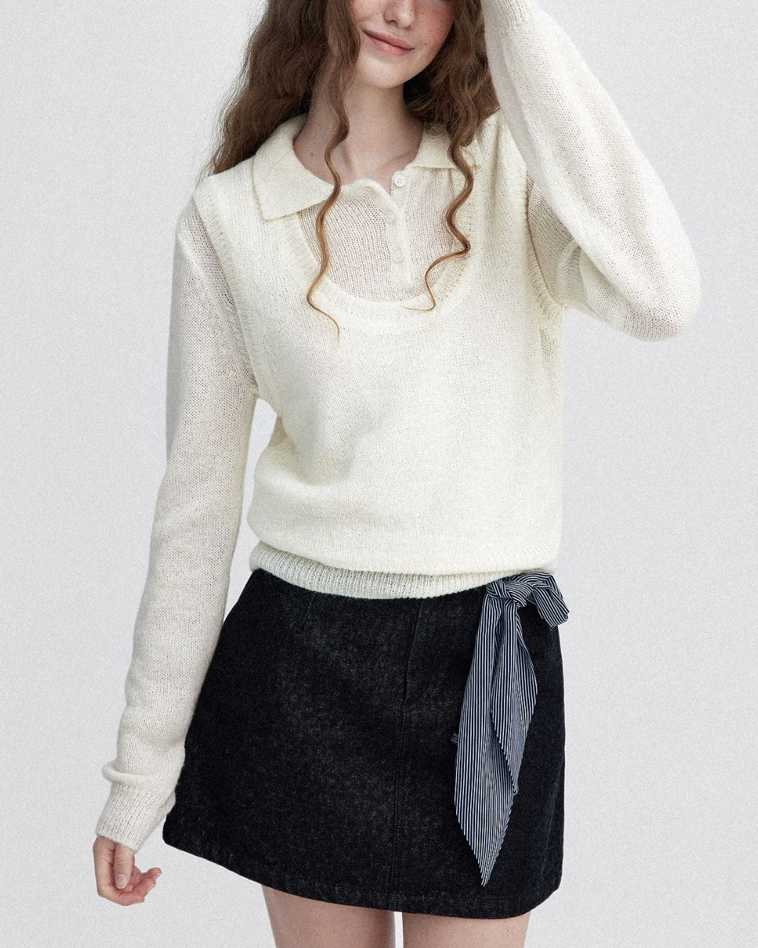 Soft Polo Knit ＆ U-neck Vest　KN023