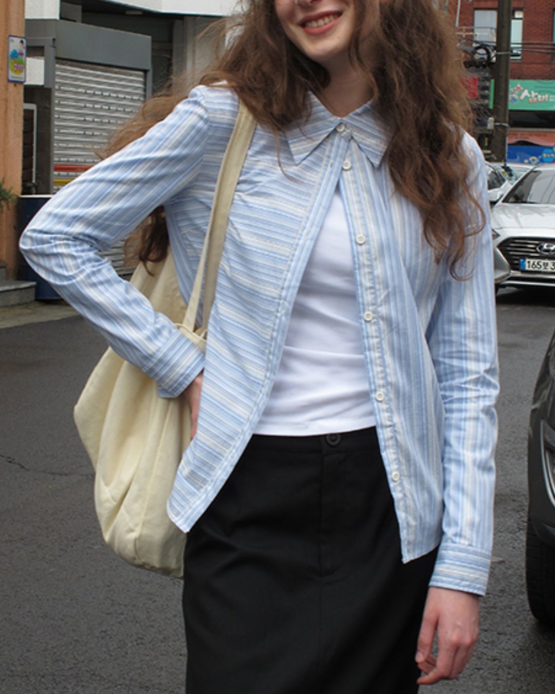 Striped Border Switch Shirt　LS002