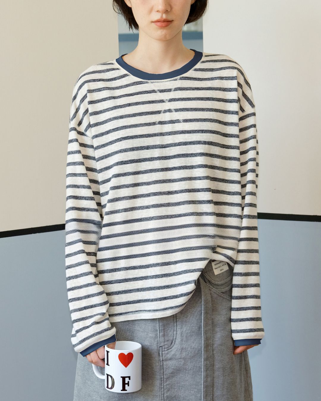 Border Relaxed T-shirt　LT006