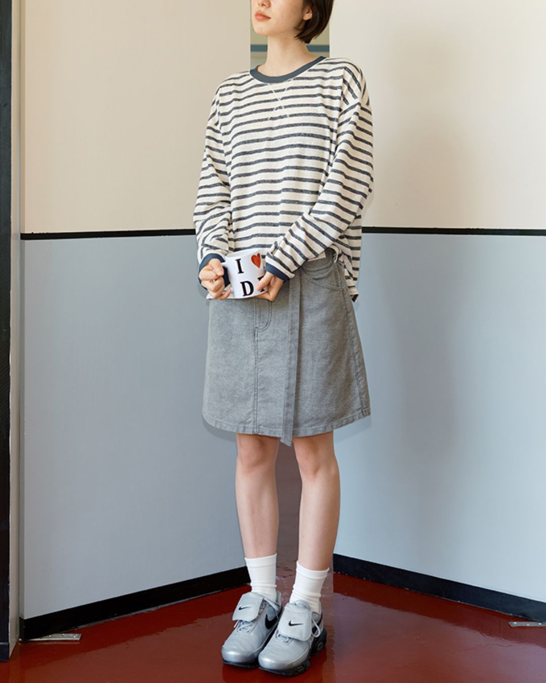 Border Relaxed T-shirt　LT006