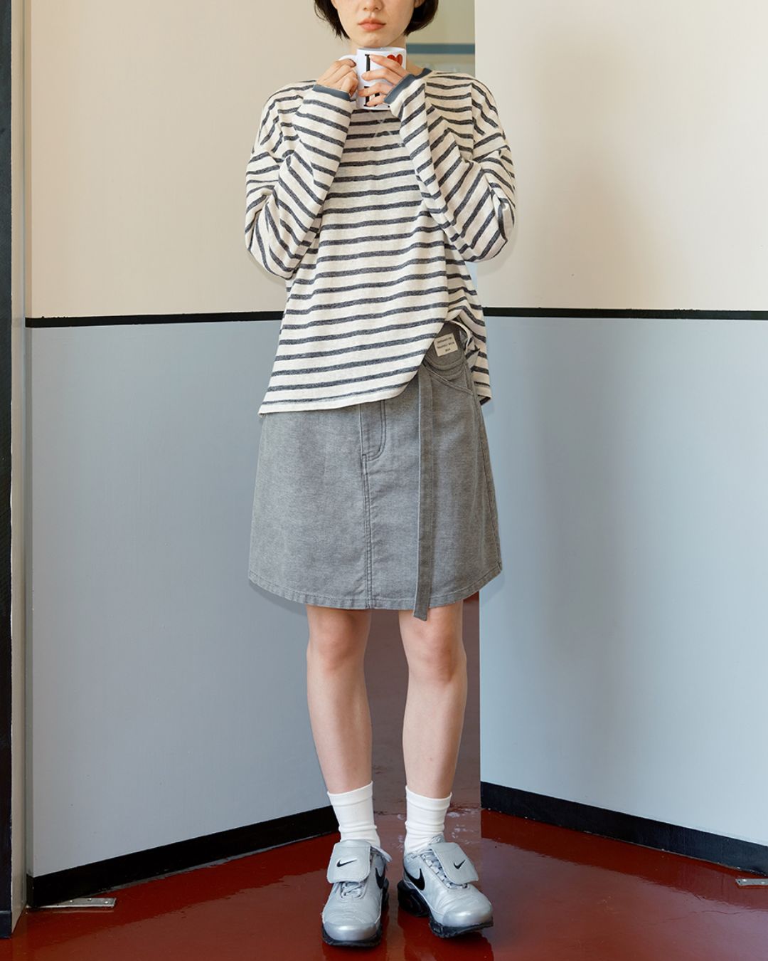 Border Relaxed T-shirt　LT006